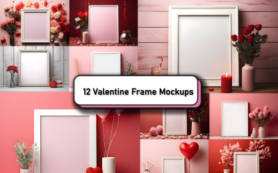 Valentine Wall Art Poster Frame Mockup-bundel