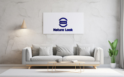 White Wall Interior Logo Mockup