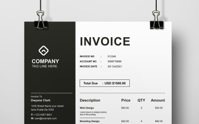 Black And white Invoice Template