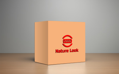 Carton Box Logo Mockup Design