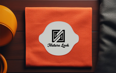 Färbendes Stoff-Logo-Mockup