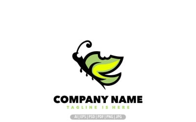 Leaf butterfly logo design template