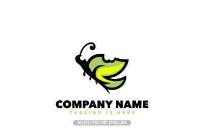 Leaf fjäril logotyp formgivningsmall