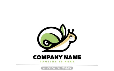 Leaf snail logo design template nature