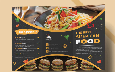 Potrójny szablon menu żywności