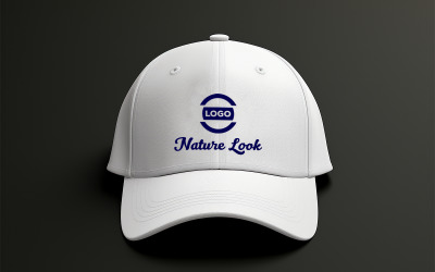 Weißes Cap-Logo-Mockup-Design