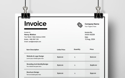 white Invoice Layout Template