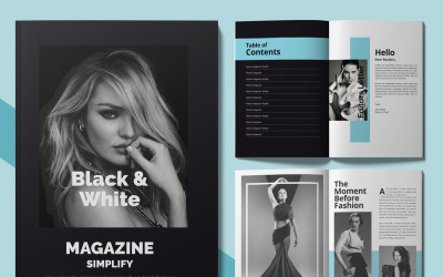 Siyah Beyaz Moda Dergisi Şablonu