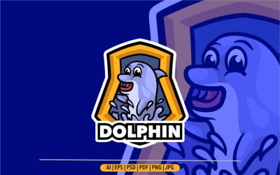 Dolphin mascot logo design for sport