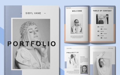 Modello di brochure per portfolio di moda