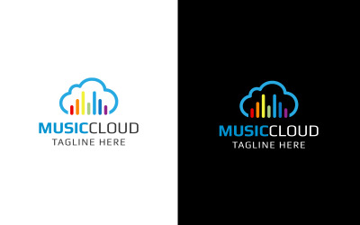 Modello di progettazione del logo della nuvola musicale