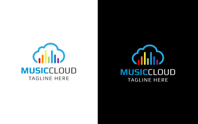 Plantilla de diseño de logotipo de nube de música