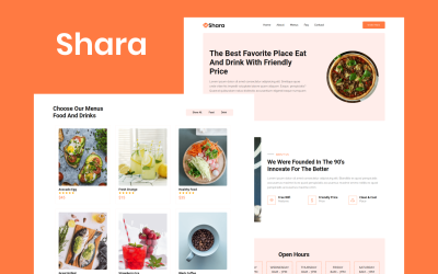 Shara – Šablona vstupní stránky jídla a pití
