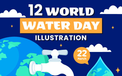 12 A víz világnapja vektoros illusztráció