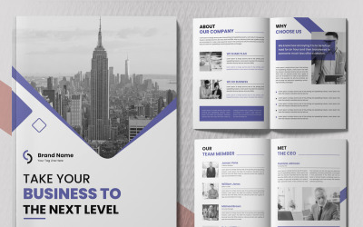 Modello di brochure aziendale bio-fold