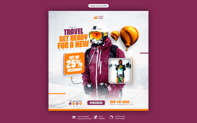 Modello di social media di viaggio