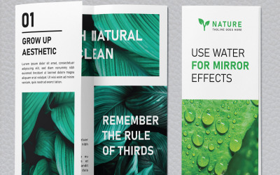 Naturalny szablon broszury składanej na trzy części