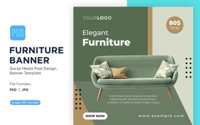 Elegante meubelbanner ontwerpsjabloon