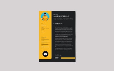 Carta de presentación de Mike amarillo | Plantilla CV