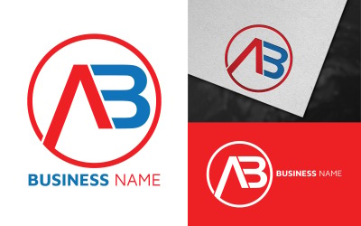 Conception de modèle de logo de lettre cercle AB