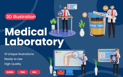 3D-illustration av medicinskt laboratorium
