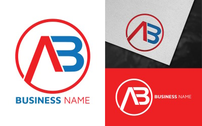 Projekt szablonu logo litery AB koło