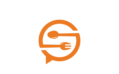 Modèle de logo vectoriel pour manger social