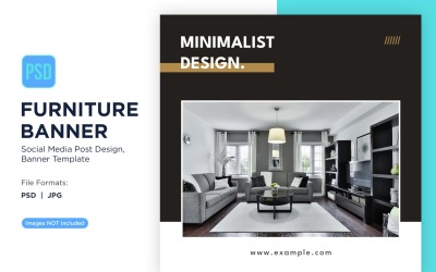 Modelo de design de banner de móveis minimalista 5