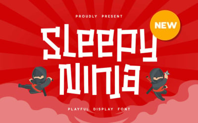 Zabawny styl czcionki Śpiący Ninja