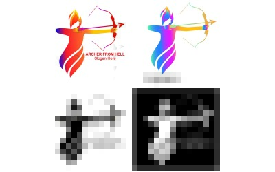 Cehennemden Gelen Okçu Logo Şablonları