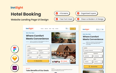 InnSight — целевая веб-страница бронирования отелей
