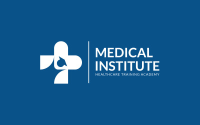 Medisch instituut gezondheidszorg logo ontwerpsjabloon