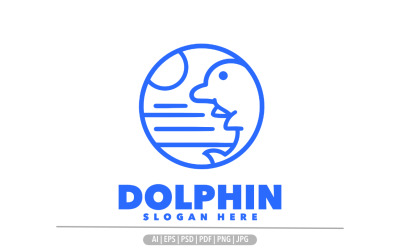 Conception de modèle de logo d&amp;#39;icône de symbole de dauphin