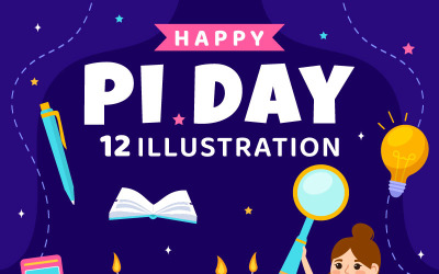 12 Illustrazione del giorno felice del Pi