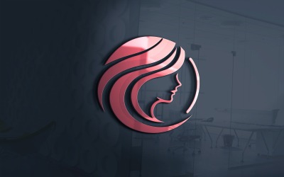 Czerwone włosy fryzura Logo szablon wektor