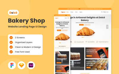 Dolce - Página de inicio del sitio web de la panadería