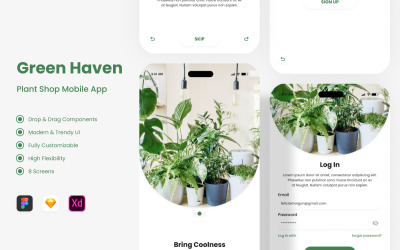 Green Haven - mobilní aplikace Plant Shop
