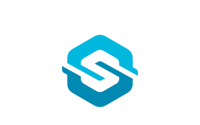 Logotipo hexágono da letra S da sinergia