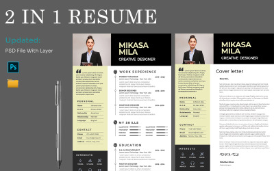 Mikkasa, o currículo profissional e carta de apresentação