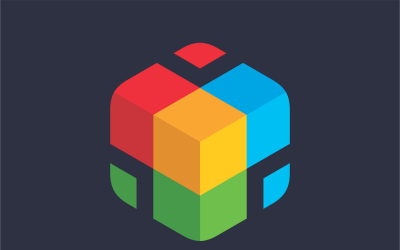 Modello di logo colorato cubo
