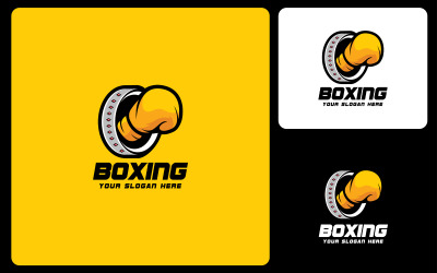 Plantilla de diseño de logotipo de boxeo