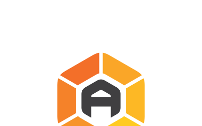 Plantilla de logotipo de cubo de letra A