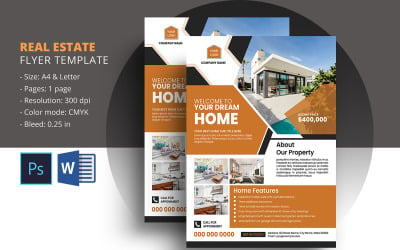 Real Estate Agency Flyer Template. Ms Word and Photoshop Template
