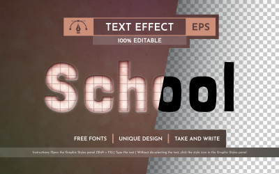 Retro School - Editable Text Effect, Font Style