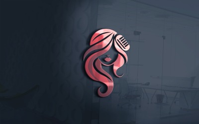 Šablona loga červené vlasy