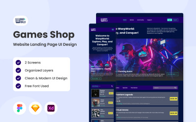 WarpWorld – Landingpage der Spiele-Shop-Website