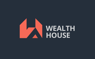 WH brev hus byggnad logotyp designmall