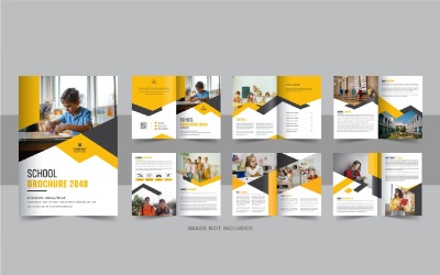 Brochure di ammissione alla scuola o layout del prospetto della brochure educativa
