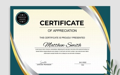 Certificato di apprezzamento creativo