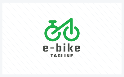 E-bisiklet E Harfi Logo Şablonu
